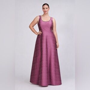 Kay Unger Penelope Gown Size 14 Berry Sorbet Jacquard A Line Formal Evening Dres